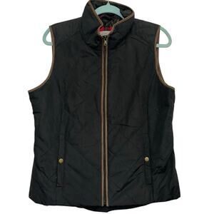 G.H. Bass & Co Quilted Puffer Vest Medium Black Zip Front